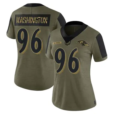 Women's Nike Baltimore Ravens Broderick Washington 2021 Salute To Service Jersey - Olive Limited
