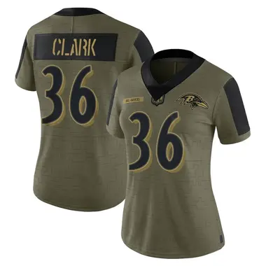 Women's Nike Baltimore Ravens Chuck Clark 2021 Salute To Service Jersey - Olive Limited