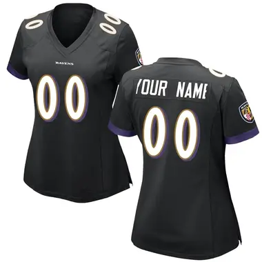Women's Nike Baltimore Ravens Custom Jersey - Black Game