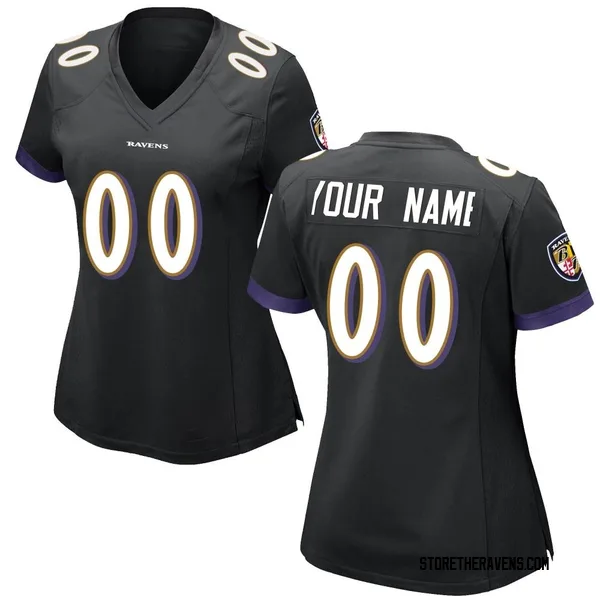 Women's Nike Baltimore Ravens Custom Jersey Black Game