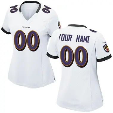 Women's Nike Baltimore Ravens Custom Jersey - White Game