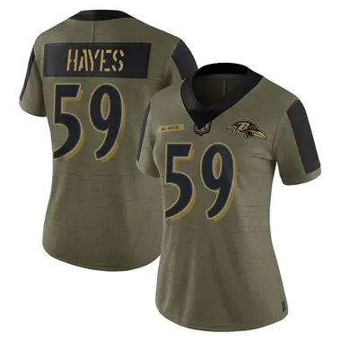 Women's Nike Baltimore Ravens Daelin Hayes 2021 Salute To Service Jersey - Olive Limited