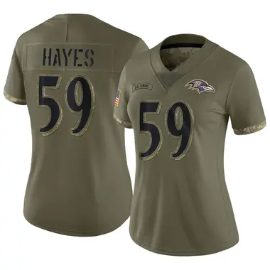 Women's Nike Baltimore Ravens Daelin Hayes 2022 Salute To Service Jersey - Olive Limited