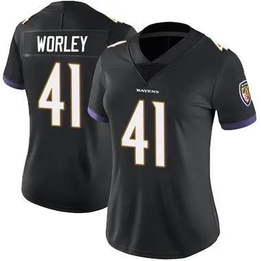 Women's Nike Baltimore Ravens Daryl Worley Alternate Vapor Untouchable Jersey - Black Limited