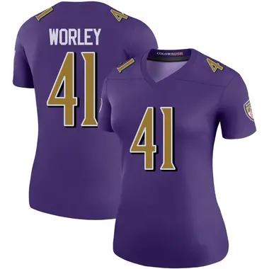 Women's Nike Baltimore Ravens Daryl Worley Color Rush Jersey - Purple Legend