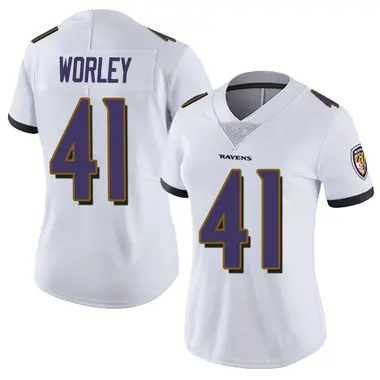Women's Nike Baltimore Ravens Daryl Worley Vapor Untouchable Jersey - White Limited