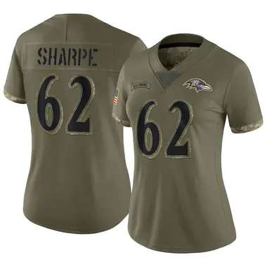 Women's Nike Baltimore Ravens David Sharpe 2022 Salute To Service Jersey - Olive Limited