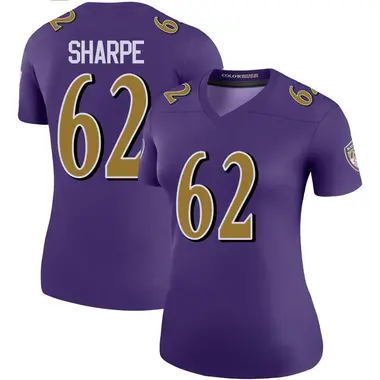 Women's Nike Baltimore Ravens David Sharpe Color Rush Jersey - Purple Legend