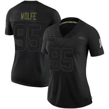 Women's Nike Baltimore Ravens Derek Wolfe 2020 Salute To Service Jersey - Black Limited