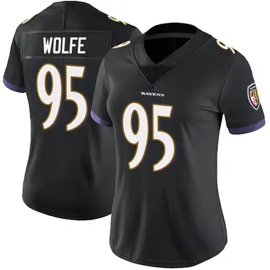 Women's Nike Baltimore Ravens Derek Wolfe Alternate Vapor Untouchable Jersey - Black Limited