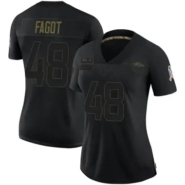 Women's Nike Baltimore Ravens Diego Fagot 2020 Salute To Service Jersey - Black Limited