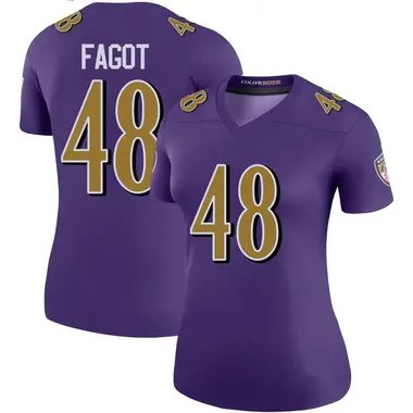 Women's Nike Baltimore Ravens Diego Fagot Color Rush Jersey - Purple Legend