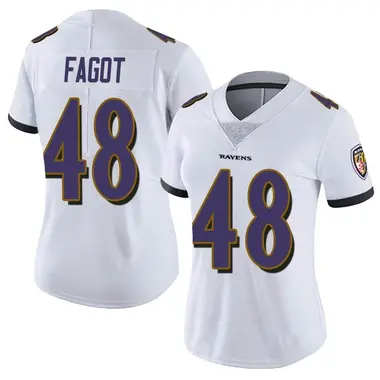 Women's Nike Baltimore Ravens Diego Fagot Vapor Untouchable Jersey - White Limited
