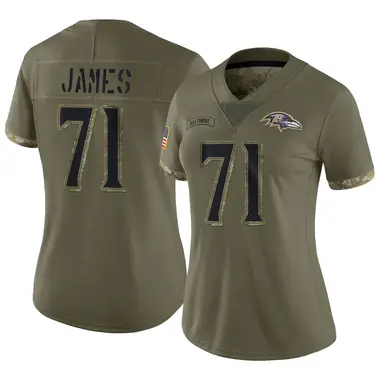 Women's Nike Baltimore Ravens Ja'Wuan James 2022 Salute To Service Jersey - Olive Limited