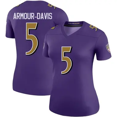 Women's Nike Baltimore Ravens Jalyn Armour-Davis Color Rush Jersey - Purple Legend