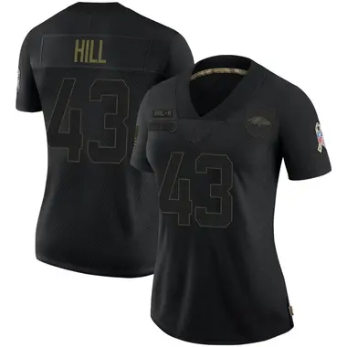 Women's Nike Baltimore Ravens Justice Hill 2020 Salute To Service Jersey - Black Limited