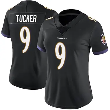 Women's Nike Baltimore Ravens Justin Tucker Alternate Vapor Untouchable Jersey - Black Limited