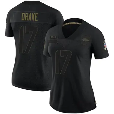 Women's Nike Baltimore Ravens Kenyan Drake 2020 Salute To Service Jersey - Black Limited