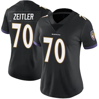 Women's Nike Baltimore Ravens Kevin Zeitler Alternate Vapor Untouchable Jersey - Black Limited