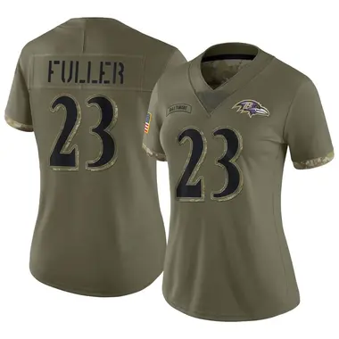Women's Nike Baltimore Ravens Kyle Fuller 2022 Salute To Service Jersey - Olive Limited