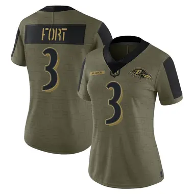 Women's Nike Baltimore Ravens L.J. Fort 2021 Salute To Service Jersey - Olive Limited