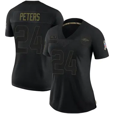 Women's Nike Baltimore Ravens Marcus Peters 2020 Salute To Service Jersey - Black Limited