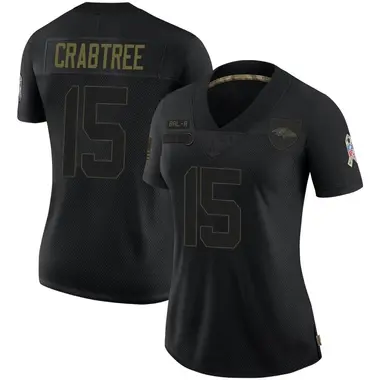 Women's Nike Baltimore Ravens Michael Crabtree 2020 Salute To Service Jersey - Black Limited