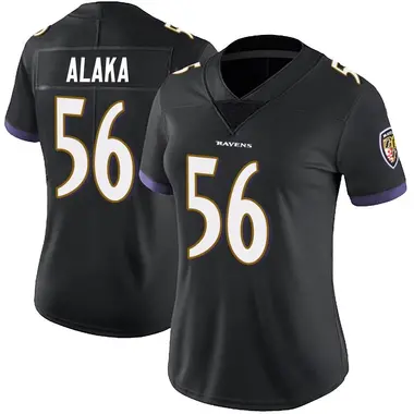 Women's Nike Baltimore Ravens Otaro Alaka Alternate Vapor Untouchable Jersey - Black Limited