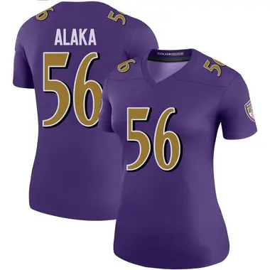Women's Nike Baltimore Ravens Otaro Alaka Color Rush Jersey - Purple Legend
