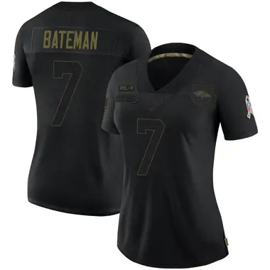 Women's Nike Baltimore Ravens Rashod Bateman 2020 Salute To Service Jersey - Black Limited