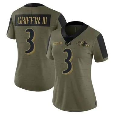 Women's Nike Baltimore Ravens Robert Griffin III 2021 Salute To Service Jersey - Olive Limited