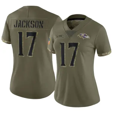 Women's Nike Baltimore Ravens Robert Jackson 2022 Salute To Service Jersey - Olive Limited