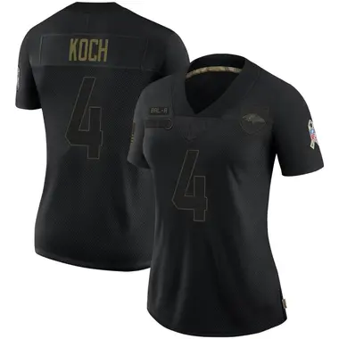 Women's Nike Baltimore Ravens Sam Koch 2020 Salute To Service Jersey - Black Limited