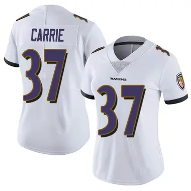 Women's Nike Baltimore Ravens T.J. Carrie Vapor Untouchable Jersey - White Limited