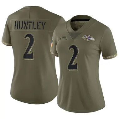 Women's Nike Baltimore Ravens Tyler Huntley 2022 Salute To Service Jersey - Olive Limited