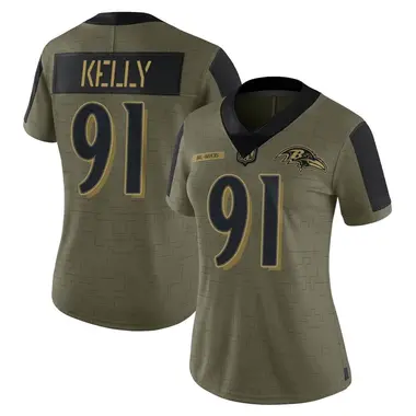 Women's Nike Baltimore Ravens Xavier Kelly 2021 Salute To Service Jersey - Olive Limited