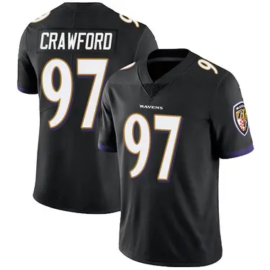 Youth Nike Baltimore Ravens Aaron Crawford Alternate Vapor Untouchable Jersey - Black Limited
