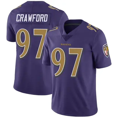 Youth Nike Baltimore Ravens Aaron Crawford Color Rush Vapor Untouchable Jersey - Purple Limited