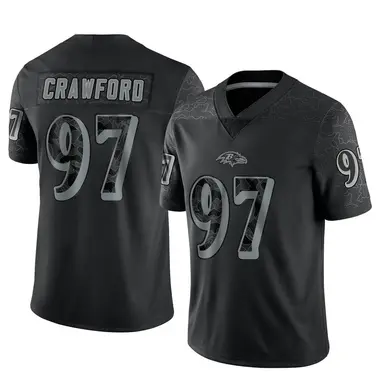 Youth Nike Baltimore Ravens Aaron Crawford Reflective Jersey - Black Limited