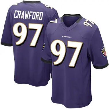 Youth Nike Baltimore Ravens Aaron Crawford Team Color Jersey - Purple Game
