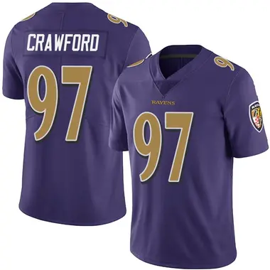 Youth Nike Baltimore Ravens Aaron Crawford Team Color Vapor Untouchable Jersey - Purple Limited