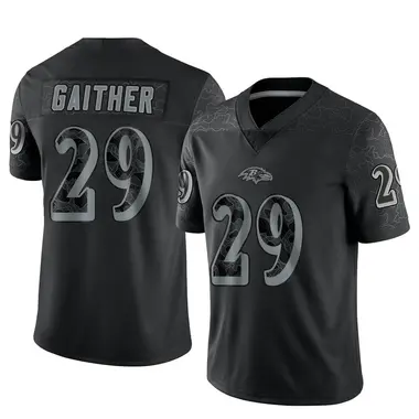 Youth Nike Baltimore Ravens Bailey Gaither Reflective Jersey - Black Limited