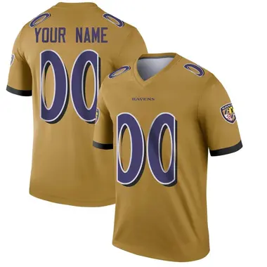 Youth Nike Baltimore Ravens Custom Inverted Jersey - Gold Legend