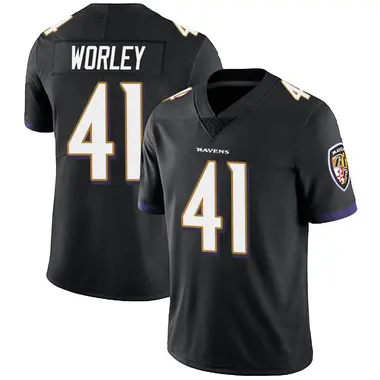 Youth Nike Baltimore Ravens Daryl Worley Alternate Vapor Untouchable Jersey - Black Limited