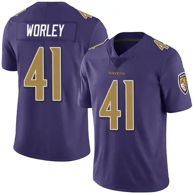 Youth Nike Baltimore Ravens Daryl Worley Team Color Vapor Untouchable Jersey - Purple Limited