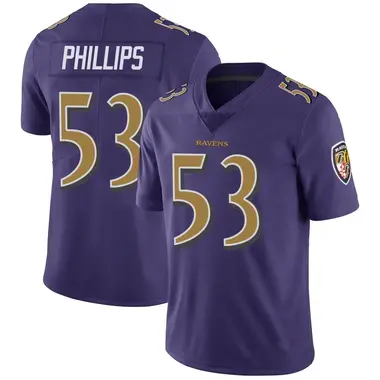 Youth Nike Baltimore Ravens Del'Shawn Phillips Color Rush Vapor Untouchable Jersey - Purple Limited