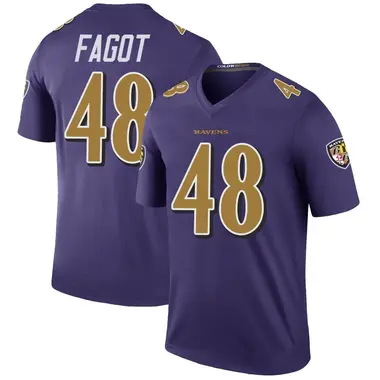 Youth Nike Baltimore Ravens Diego Fagot Color Rush Jersey - Purple Legend