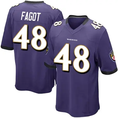 Youth Nike Baltimore Ravens Diego Fagot Team Color Jersey - Purple Game