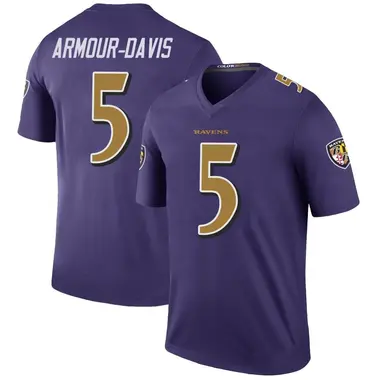 Youth Nike Baltimore Ravens Jalyn Armour-Davis Color Rush Jersey - Purple Legend