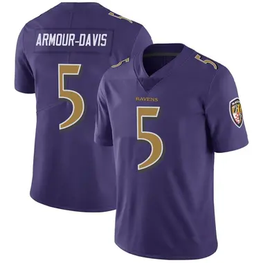 Youth Nike Baltimore Ravens Jalyn Armour-Davis Color Rush Vapor Untouchable Jersey - Purple Limited